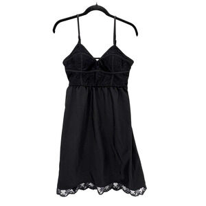 Adidas Dress Womens 10 Black Lace Mesh Slip Corset Bustier Y2K Lingerie Style